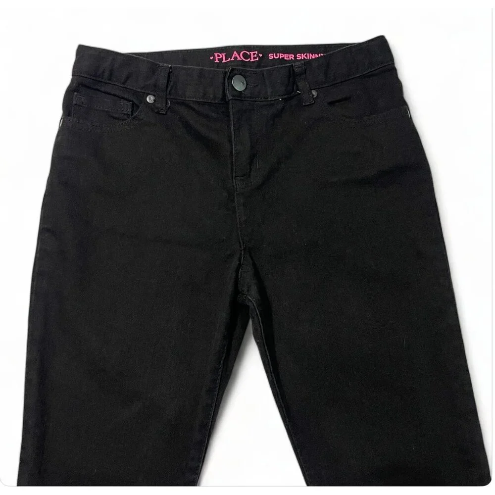 Children's Place Super Skinny Black Jeans for Girls Size 14 - Picture 2 of 11